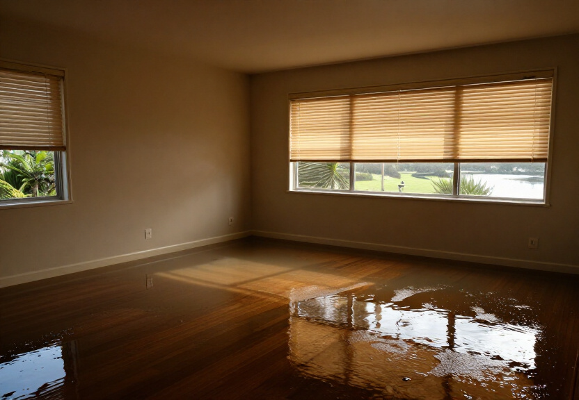 Water-damaged commercial office in Castlecrag before cleanup